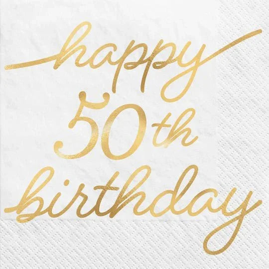 Golden Age 50th Birthday Beverage Napkins 16pk | 1ct - Zurchers