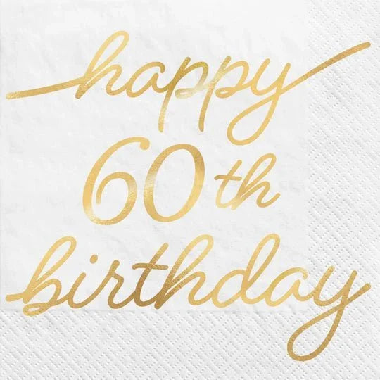 Golden Age 60th Birthday Beverage Napkins 16pk | 1ct - Zurchers