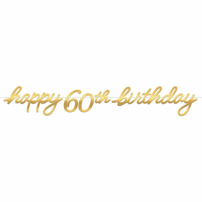 Golden Age 60th Birthday Letter Banner | 1ct - Zurchers