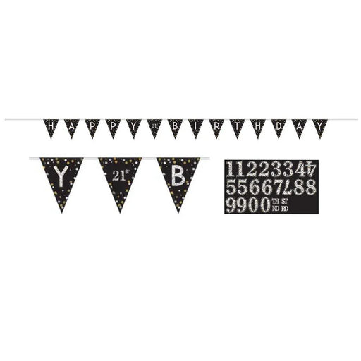 Sparkling Celebration Add Age Pennant Banner 13ft | 1ct - Zurchers