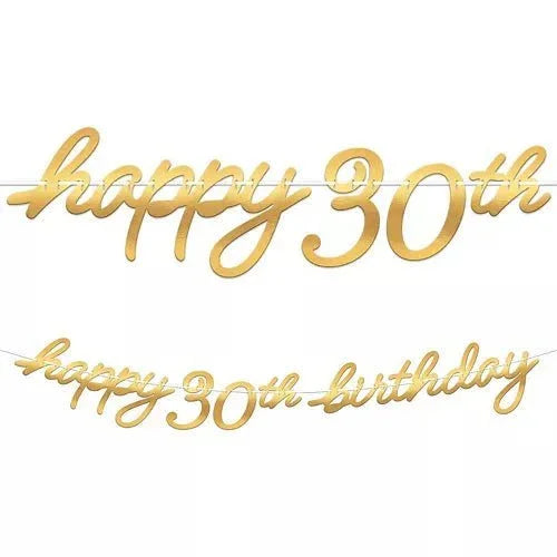 Golden Age 30th Birthday Letter Banner | 1ct - Zurchers