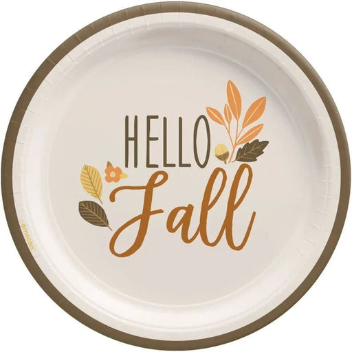 Golden Autumn Round Paper Plates 7" | 8 ct - Zurchers