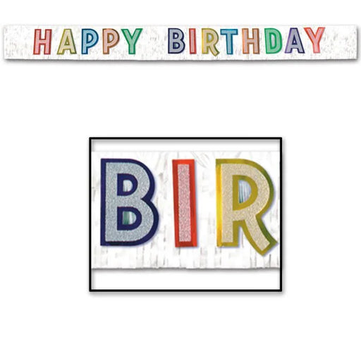Happy Birthday Metallic Fringe Banner 9Ft | 1ct - Zurchers