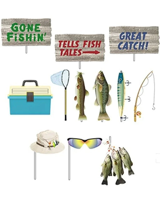 Gone Fishin Photo Props 12pk | 1ct - Zurchers