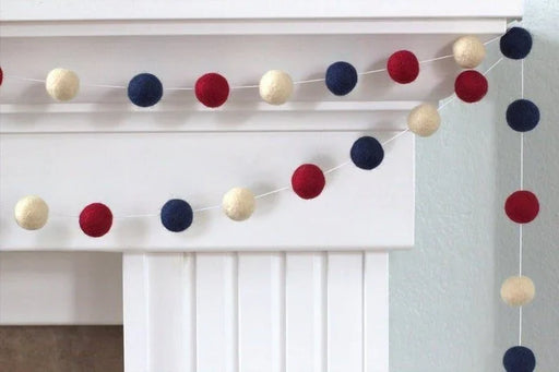Red Blue White PomPom Garland | 1ct - Zurchers