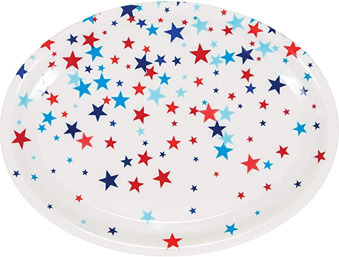 Lots of Stars Plastic Oval Tray | 1ct - Zurchers