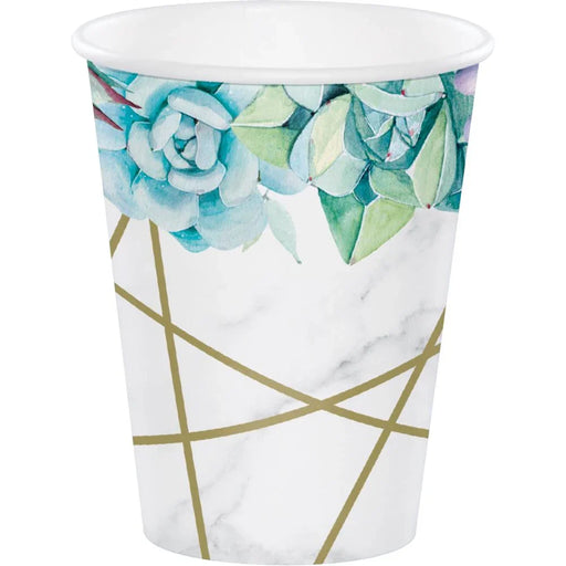 Geometric Succulents Paper Cups 12oz | 1ct - Zurchers
