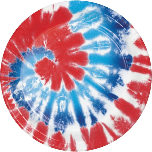 Patriotic Tie Dye 10" Round Paper Plates 8pk | 1ct - Zurchers