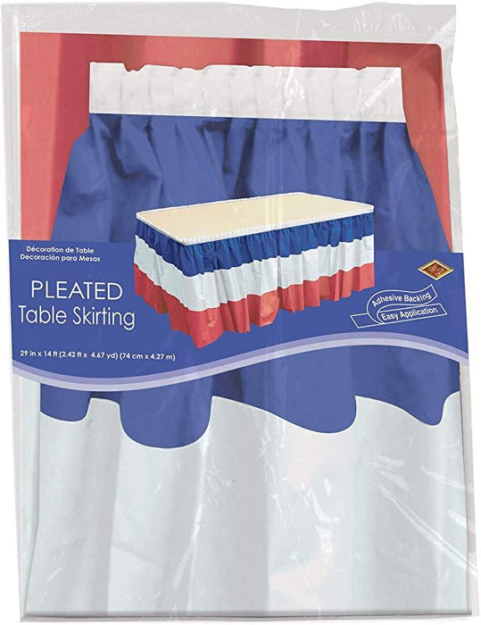 Patriotic Pleated Table Skirting | 1 ct - Zurchers