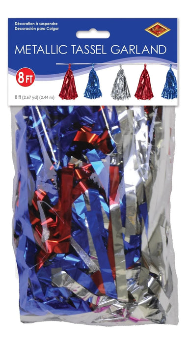 Patriotic Metallic Tassel Garland | 1ct - Zurchers