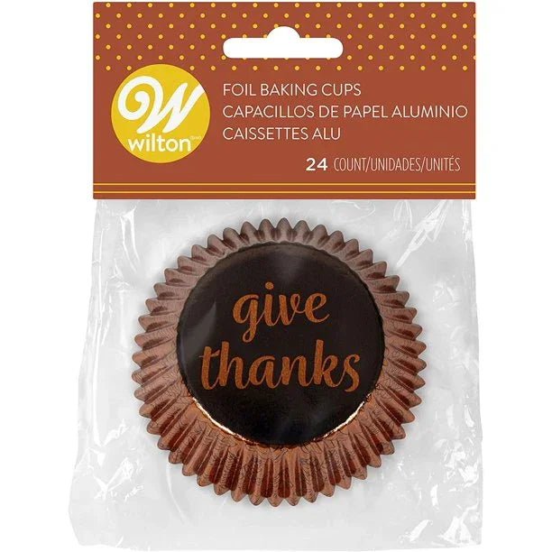 Foil Give Thanks Baking Cups | 24 ct - Zurchers