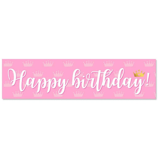 Princess Pink Crown Birthday To - Go Banner 50" x 13" | 1ct - Zurchers