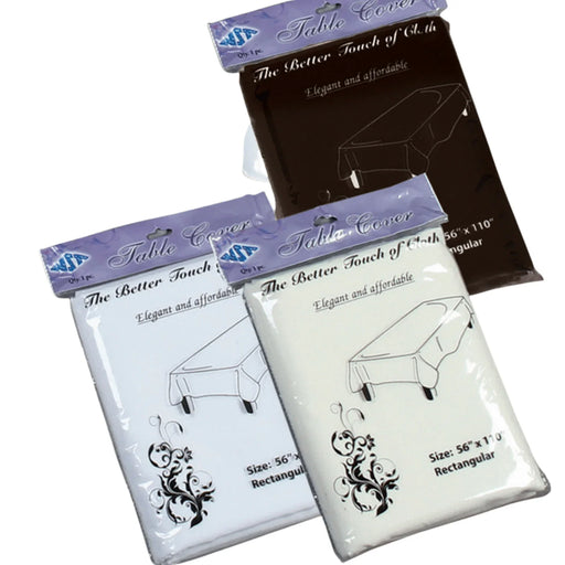 Rectangle Polyester Cloth Table Cover Black 56" X 110" | 1ct - Zurchers