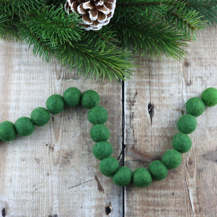 Green Pompom Garland 6ft | 1ct - Zurchers