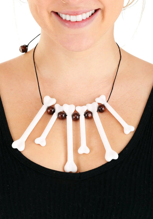 Stone Age Bone Necklace Costume Accessory | 1 ct - Zurchers