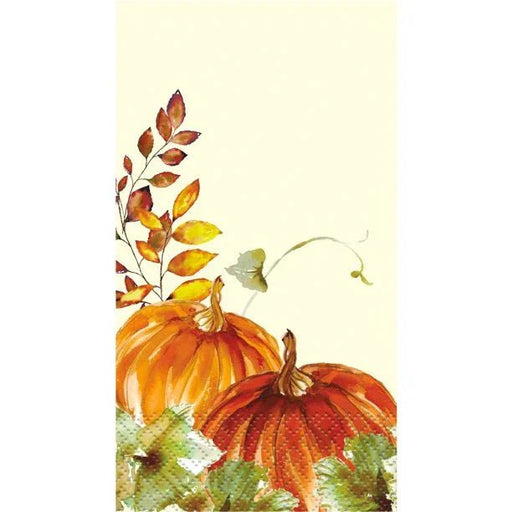 Thanksgiving Watercolor Fall Pumpkin Guest Towel Napkins | 16 ct - Zurchers