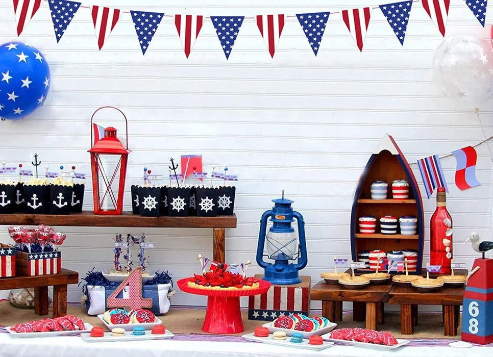 Patriotic Stars & Stripes Pennant Banner 12ft | 1ct - Zurchers