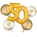 Gold 50th Anniversary Foil Balloon Bouquet | 5 pcs - Zurchers