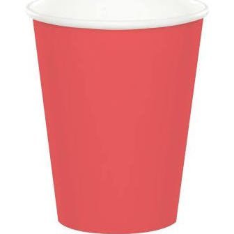 Coral Paper Cups, 9 oz. | 24 ct - Zurchers