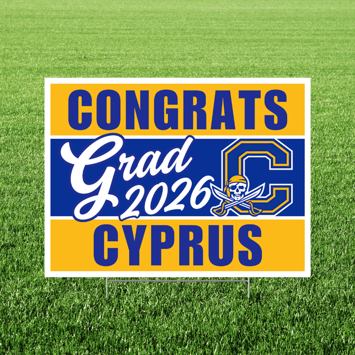 Cyprus UT Grad Yard Sign 18x24" | 1ct - Zurchers