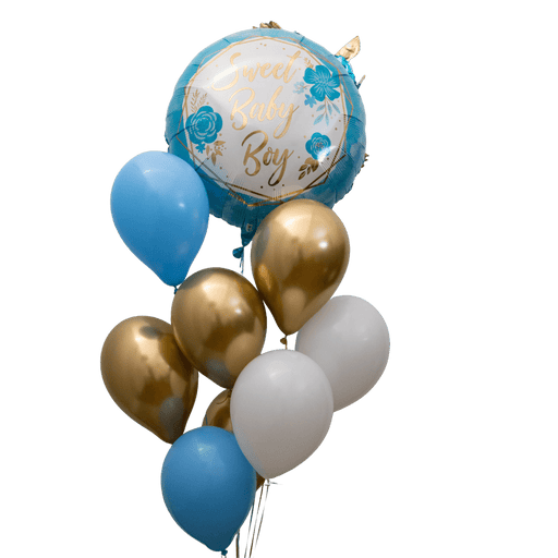 Sweet Baby Boy With Flowers Bouquet | 13 pcs - Zurchers