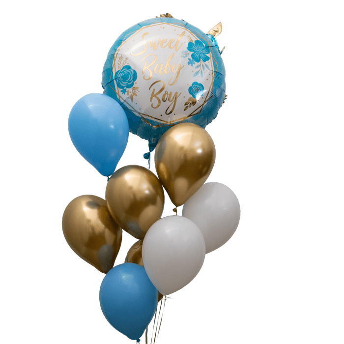 Sweet Baby Boy With Flowers Bouquet | 13 pcs - Zurchers