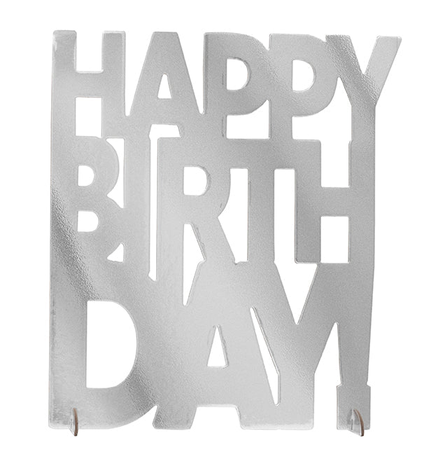 Silver Happy Birthday Centerpiece Decoration Dance Party