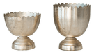 Decorative Metal Footed Bowls with Scalloped Rim, Set of 2 - Zurchers