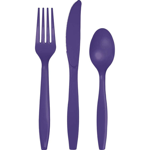 Deep Purple Cutlery Assortment | 24ct