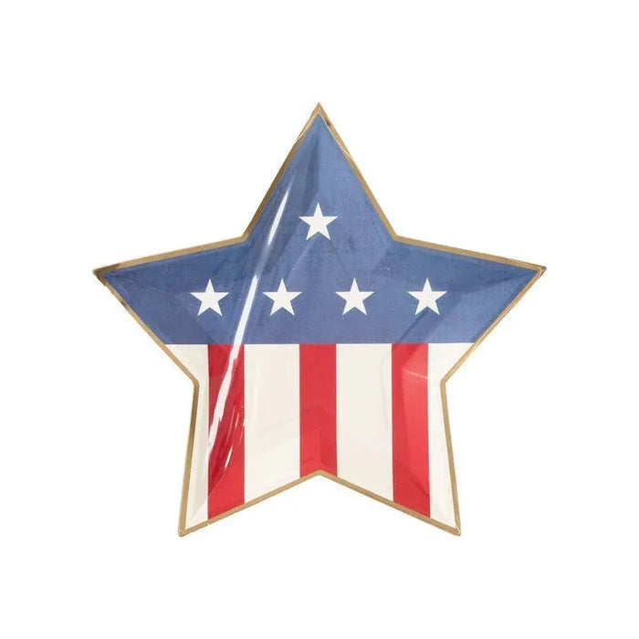 Denim And Stripes Star - Shaped Paper Plate 9" | 8 ct - Zurchers