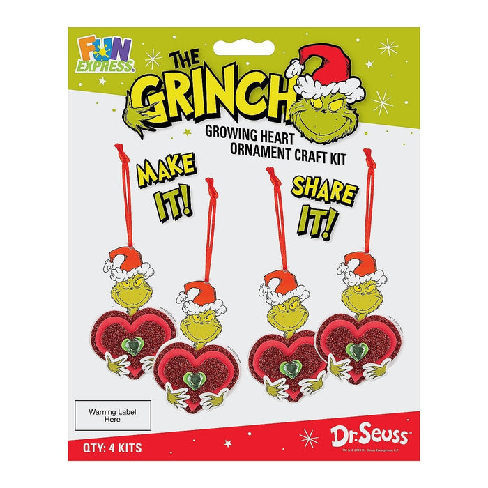 Dr. Seuss™ The Grinch Growing Heart Ornament Craft Kit Packs | 4 ct - Zurchers
