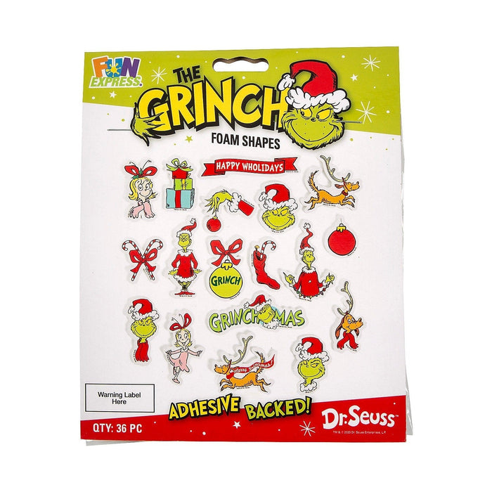 Dr. Seuss™ The Grinch Self - Adhesive Foam Shapes | 36 pc - Zurchers