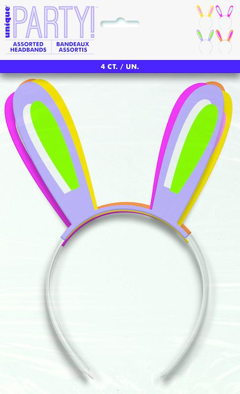 Easter Bunny Ear Headbands | 4ct