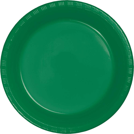 Emerald Green Plastic Dinner Plates 10" | 20ct - Zurchers