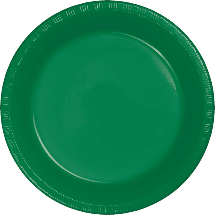 Emerald Green Plastic Dinner Plates 10" | 20ct - Zurchers