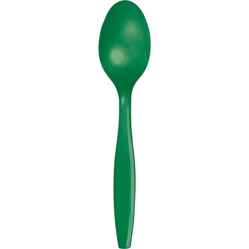 Emerald Green Plastic Spoons | 24ct - Zurchers