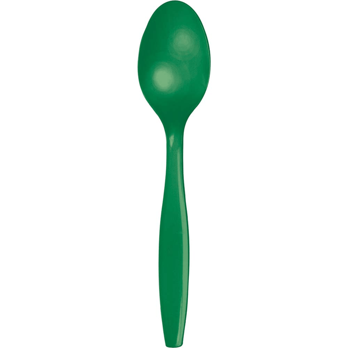 Emerald Green Plastic Spoons | 24ct - Zurchers