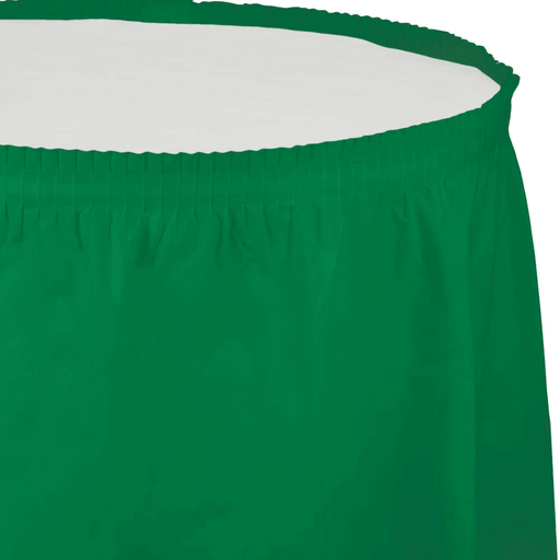 Emerald Green Plastic Tableskirt | 1ct
