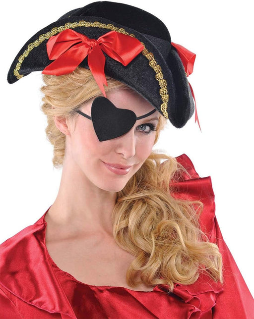 Lose the eye sight, but keep the sass! Our Pirate Heart Eye patch is perfect for any salty sea dog looking to add pizzazz to any costume. With this eye patch you can spice up your wardrobe and become your inner-pirate! Arrrrgh!