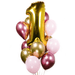 Gold Jumbo Number Gold & Pink Bouquet | 13 - 15 pcs - Zurchers