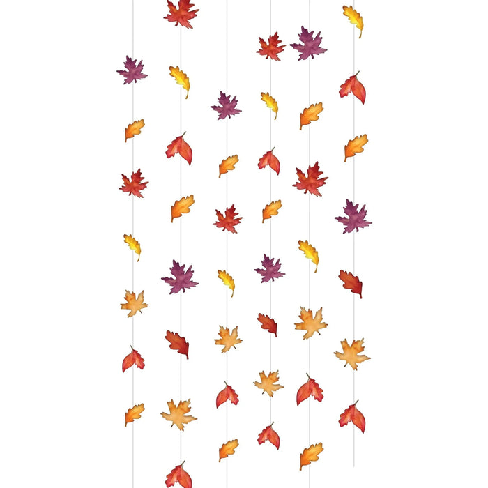 Fall Hanging String Leaves Decoration 7' | 6ct - Zurchers