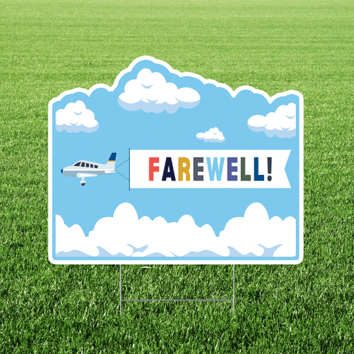 Farewell Plane Yard Sign 24x18" | 1ct