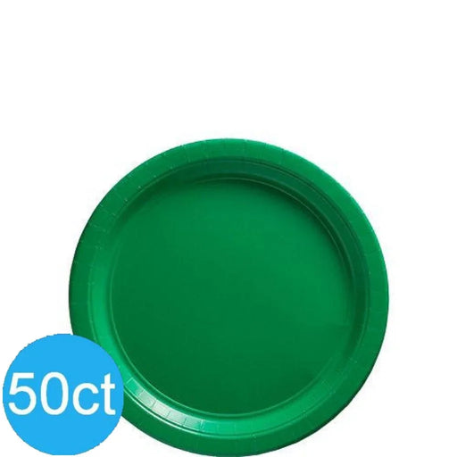 Festive Green Dessert Paper Plates 6.75" | 50ct - Zurchers