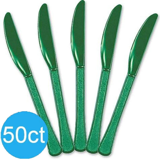 Festive Green Heavy Duty Plastic Knives | 50ct - Zurchers