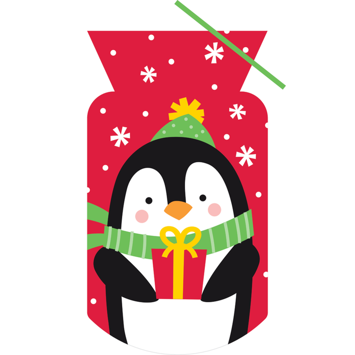 You won't be able to keep your hands off these fun and festive penguin-shaped cello bags! Perfect for party favors and Christmas goodies, this 12-pack of slippery sacks will add an extra jolly touch to the holiday season!