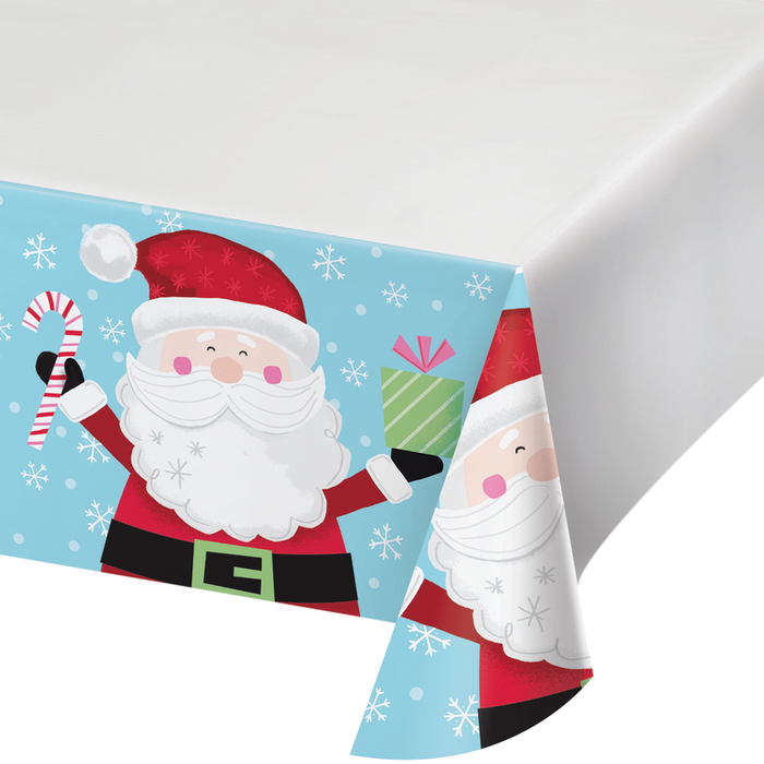 Our Christmas Jolly Characters Santa Tablecover is sure to dazzle! Featuring a colorful and festive Christmas Santa print, this tablecover is the perfect addition to your holiday table. Made of high quality paper 1ct.