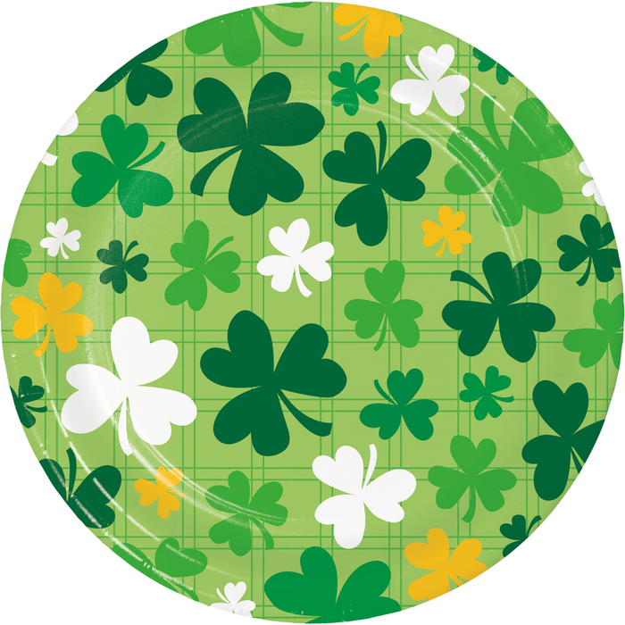 Shamrock and Roll Luncheon Plates 7"  | 8 ct