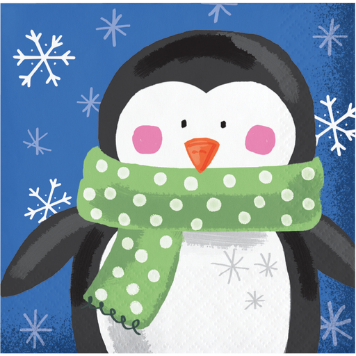 These Christmas Jolly Characters Penguin Beverage Napkins feature a cute and colorful penguin design, a festive addition to any holiday celebration! Perfect for small appetizers, cups, or snacks, each napkin has 2 ply thickness for added durability—16 napkins included per package.