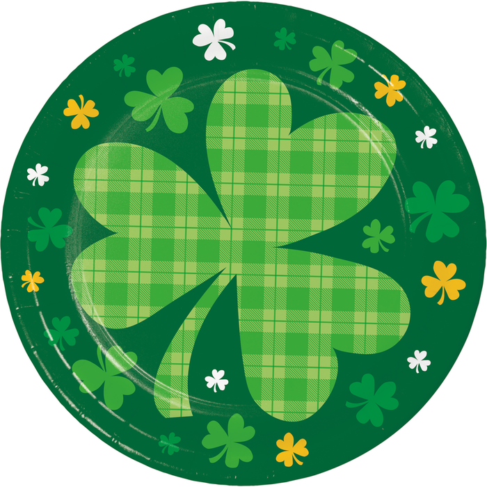 St. Patrick's Day Shamrock and Roll Luncheon Plates 7" | 8 ct