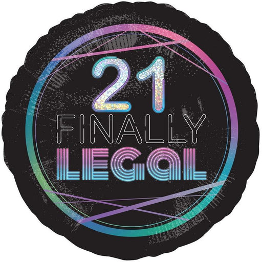 Finally 21 Holographic Mylar Balloon 18" | 1ct - Zurchers